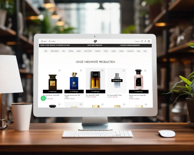 eCommerce shop designed and built by Anchor Web Agency for Perfume brand